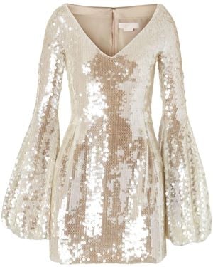 Genny Sequin-Embellished Midi Dress - Natural