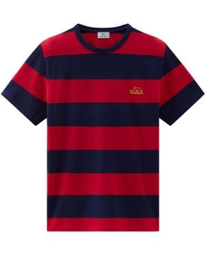 Woolrich Cotton Tee Striped - Red