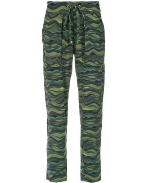 Amir Slama Wave print drawstring pants - Verde