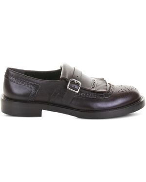 Guglielmo Rotta Payden Leather Buckled Oxford Shoes - Grey