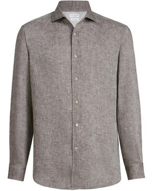 Brunello Cucinelli Linen Shirt - Grey