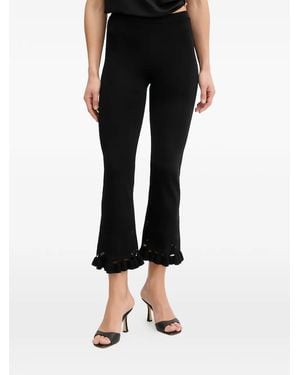 Twinset Crochet Ruffled Trousers - Black