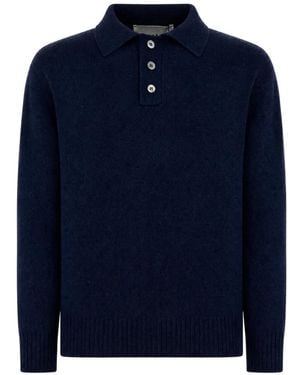 Amaranto Pull À Patte De Boutonnage Façon Polo - Bleu