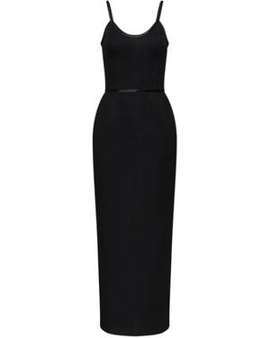 Thom Browne Satin-Detail Tipped Maxi Dress - Black