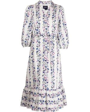 Marchesa Floral-Print Shirt Dress - White