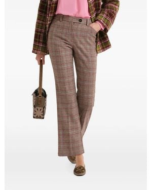 Maliparmi Prince Of Wales Checked Straight Trousers - Natural