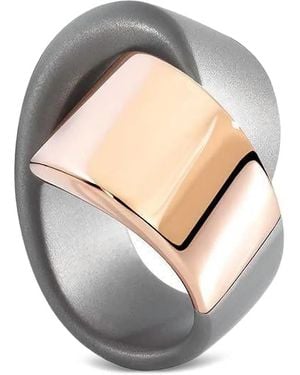Vhernier 18K Rose And Titanium Abbraccio Knot Ring - Grey