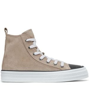 Brunello Cucinelli Suede High Top Sneakers - Brown