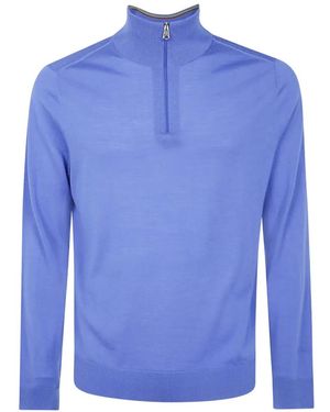 Paul Smith Quarter-Zip Wool Jumper - Blue