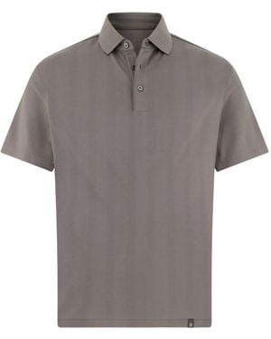 BOGGI Jersey Polo Shirt With -Cafè Yarn - Grey