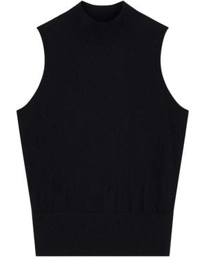 ARMANI EXCHANGE Monogram-Pattern Sleeveless Top - Blue