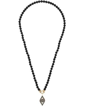 Sydney Evan Evil Eye Beaded Necklace - Black
