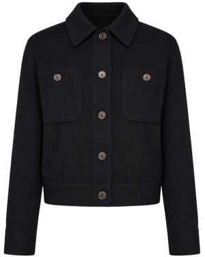 Vince Button-Up Chest-Pocket Jacket - Black