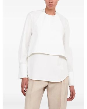 Wardrobe NYC Layered Buckle-Strap Blouse - White