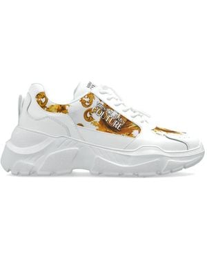 Versace Jeans Couture Baroque Lace-Up Trainers - White