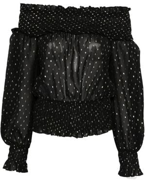 Self-Portrait Off-Shoulder Top - Black