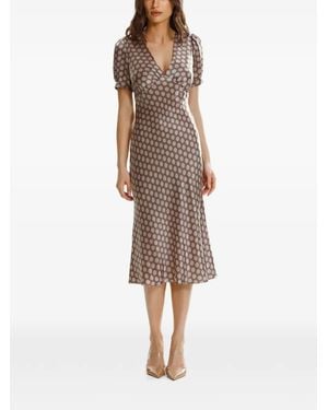 Framboise Robe Mi-Longue Sharon À Pois - Natural