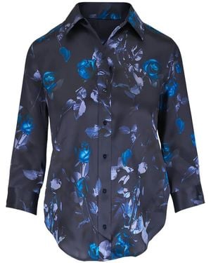 L'Agence Shirt Met Bloemenprint - Blauw