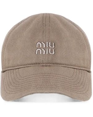Miu Miu Drill Baseball Cap - Natural