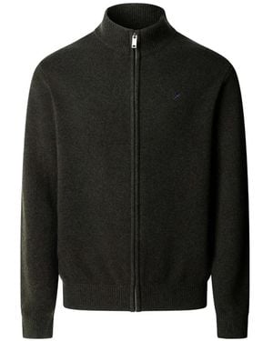 Hackett Zip-Up Lambswool Cardigan - Black
