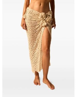JBQ Coco Floral Tie Side Skirt - Natural