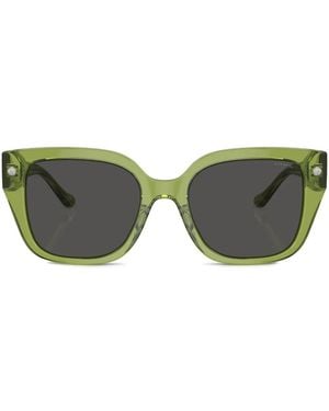 COACH Logo-Print Square-Frame Sunglasses - Green