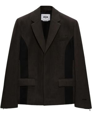 MSGM Chaqueta A Paneles Con Manga Larga - Negro