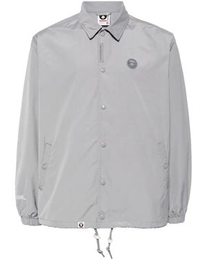 Aape By A Bathing Ape Logo-Appliqué Shirt Jacket - Grey