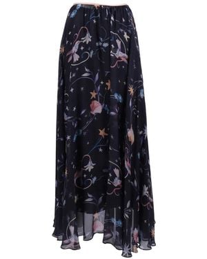 forte_forte Deliverance-Print Chiffon Maxi Skirt - Blue