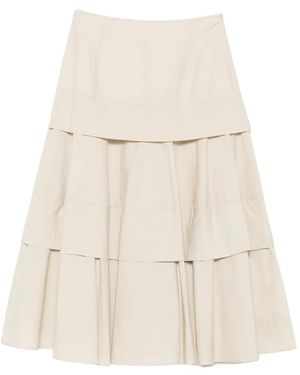 Rochas Falda Midi A Capas - Blanco