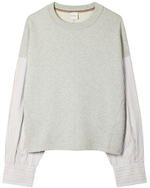 Paul Smith Pullover Mit Gestreiften Ärmeln - Weiß