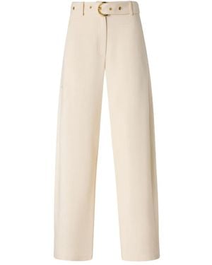 Pinko Lexy Wide-Leg Cropped Tailored Trousers - White