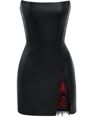 Lika Corset Lace-Trim Mini Dress - Black
