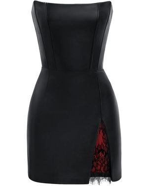 Lika Corset Lace-Trim Mini Dress - Black