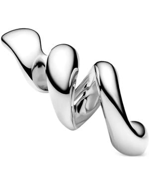 Maria Black Coil Stud Earrings - White