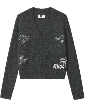 Izzue Vest Met Print - Zwart