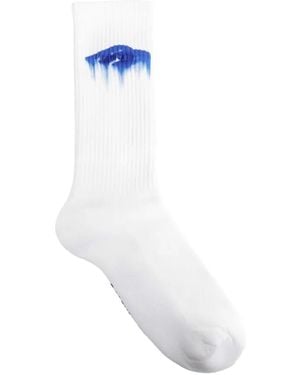 Balenciaga Chaussettes Wet Brush À Imprimé Graphique - White