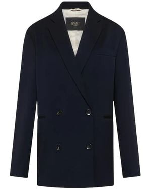 Seventy Double-Breasted Notched-Lapels Jacket - Blue