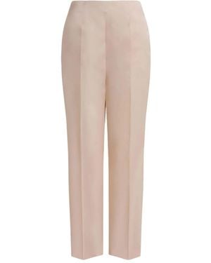 Alberta Ferretti Silk High-Waisted Pants - Natural