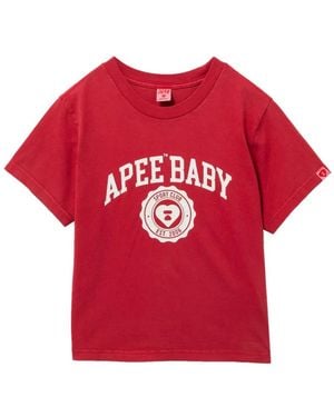 AAPE BY A BATHING AP Logo-Print T-Shirt - Red