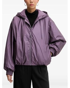 Rains Hooded Zip-Fastening Jacket - Purple