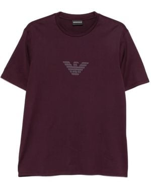 Emporio Armani Logo-Print T-Shirt - Purple