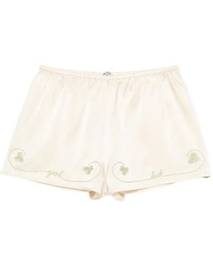 Bode Luck Draw Shorts - White