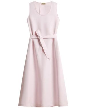 Woolrich Round-Neck Belted Midi Dress - Pink