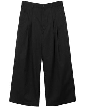 Comme des Garçons Twill Wide-Leg Trousers - Black