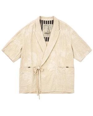 Ziggy Chen Tie-Fastening Notched-Lapels Shirt - Natural