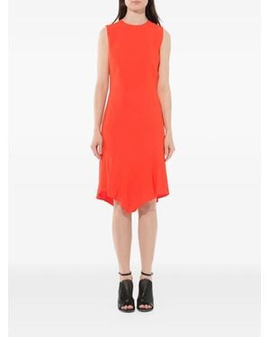 Givenchy Sleeveless Asymmetric Hem Midi Dress - Red
