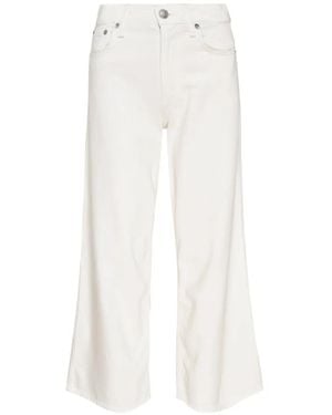 Rag & Bone High-Rise Wide-Leg Jeans - White