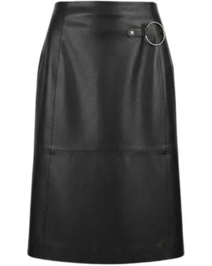 John Richmond Ring-Detail Panelled Midi Skirt - Black