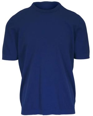 Gran Sasso Knitted Round-Neck T-Shirt - Blue